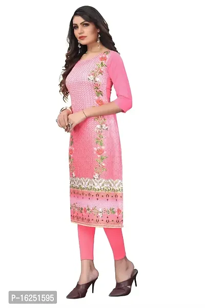 GROWMORE Women's Crepe Digital Print Straight Kurta(Pack of 2) (M, Peach  Coral Pink)-thumb5