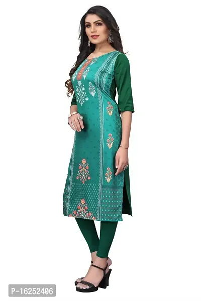 GROWMORE Women's Crepe Digital Print Straight Kurta(Pack of 2) (XL, Grey  SEA Green)-thumb4