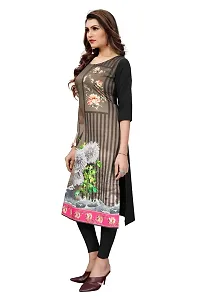 GROWMORE Women's Crepe Digital Print Straight Kurta(Pack of 2) (S, Blue  White Black)-thumb3