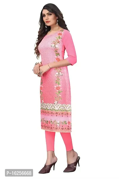 GROWMORE Women's Crepe Digital Print Straight Kurta(Pack of 2) (L, Peach  DEEP Pink)-thumb5