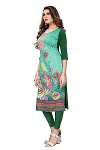 GROWMORE Women's Crepe Digital Print Straight Kurta(Pack of 2) (XL, Grey  Dark Green)-thumb3