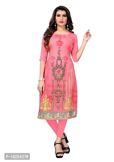 GROWMORE Women's Crepe Digital Print Straight Kurta-thumb4