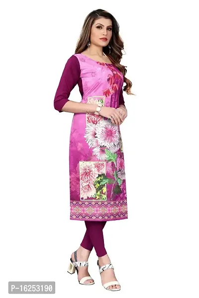 Purple Crepe A Line Kurtas For Women-thumb3