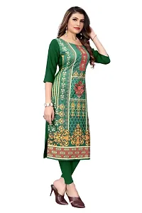 Beautiful Green Crepe A Line Kurtas For Women-thumb3