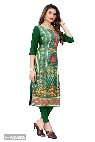 Beautiful Green Crepe A Line Kurtas For Women-thumb4