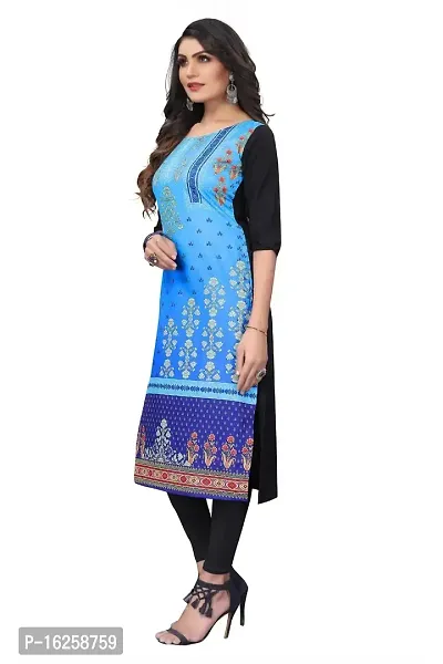 GROWMORE Women's Crepe Digital Print Straight Kurta(Pack of 2) (L, Blue  Baby Blue)-thumb4