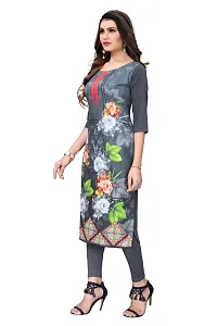 GROWMORE Women's Crepe Digital Print Straight Kurta(Pack of 2) (XXL, Blue  Light Grey)-thumb3