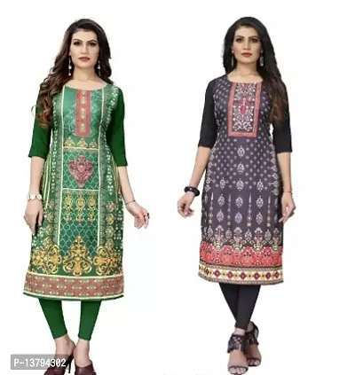 Stylish Women Crepe Kurta Pack of 2-thumb0