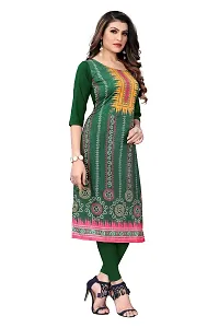 GROWMORE Women's Crepe Digital Print Straight Kurta(Pack of 2) (M, Peach  Light Green)-thumb3