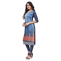 GROWMORE Women's Crepe Digital Print Straight Kurta(Pack of 2) (L, Blue  Blue Grey)-thumb4