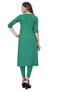 GROWMORE Women's Crepe Digital Print Straight Kurta (S, Green)-thumb1