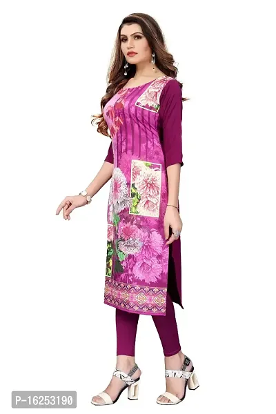 Purple Crepe A Line Kurtas For Women-thumb4