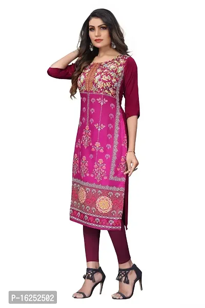 GROWMORE Women's Crepe Digital Print Straight Kurta-thumb4