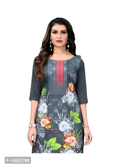 GROWMORE Women's Crepe Digital Print Straight Kurta-thumb2