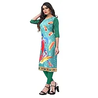 GROWMORE Women's Crepe Digital Print Straight Kurta(Pack of 2) (L, Green  Dark Green)-thumb3