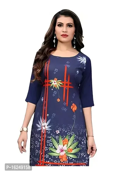 GROWMORE Women's Crepe Digital Print Straight Kurta-thumb2