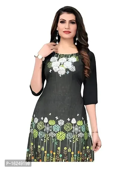 Beautiful Black Crepe A Line Kurtas For Women-thumb2