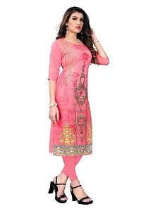 GROWMORE Women's Crepe Digital Print Straight Kurta(Pack of 2) (M, Peach  Coral Pink)-thumb3