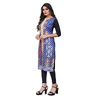 GROWMORE Women's Crepe Digital Print Straight Kurta(Pack of 2) (XXL, Blue  Stee Blue)-thumb4