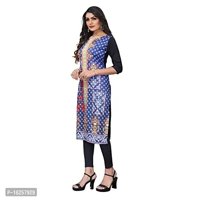 GROWMORE Women's Crepe Digital Print Straight Kurta(Pack of 2) (XXL, Blue  Stee Blue)-thumb5