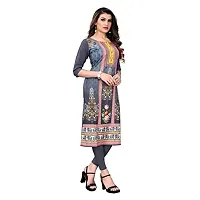 GROWMORE Women's Crepe Digital Print Straight Kurta(Pack of 2) (XL, Grey  HOT Pink)-thumb3