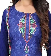 GROWMORE Women's Crepe Digital Print Straight Kurta (XXL, Dark Blue)-thumb4