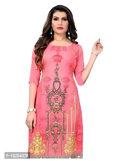 GROWMORE Women's Crepe Digital Print Straight Kurta-thumb2