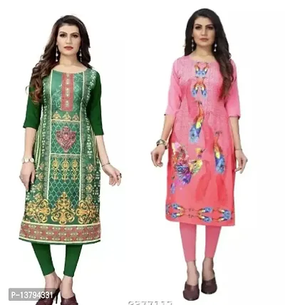 Stylish Women Crepe Kurta Pack of 2-thumb0