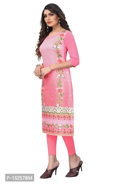 GROWMORE Women's Crepe Digital Print Straight Kurta(Pack of 2) (XL, Peach  HOT Pink)-thumb5