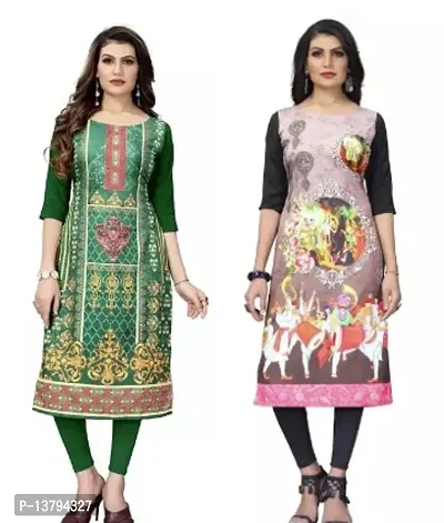 Stylish Women Crepe Kurta Pack of 2-thumb0