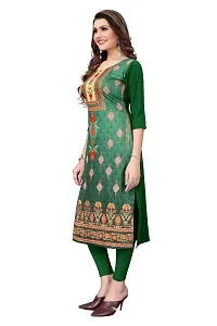 GROWMORE Women's Crepe Digital Print Straight Kurta(Pack of 2) (M, Black  Green)-thumb3