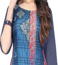 GROWMORE Women's Crepe Digital Print Straight Kurta (S, Grey)-thumb4