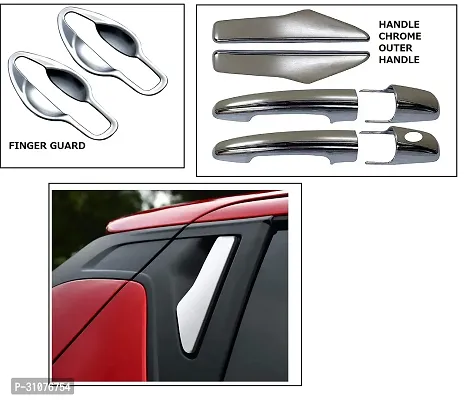 Car Accessories Hub Premium Quality Stylish Car Door Handle Catch Cover, Handle Cover, Abs Plastic with Chrome Finishing Compatible for Maruti Suzuki Swift 2018 with Bowl Chrome (Set of 6)-thumb3