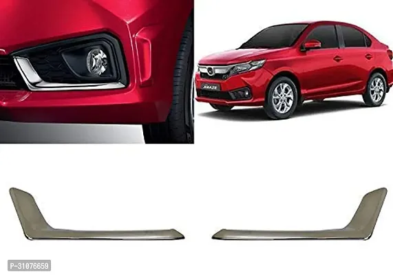 Car Accessories Hub Premium Quality Imported Chrome O.E.M L-Shape Fog Lamp Cover Garnish Trim for Honda Amaze 2018 to 2021 Type-2 Model- Set of 2 pcs-thumb2