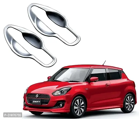 Car Accessories Hub Premium Quality Stylish Car Door Finger Guard Bowl Cover, Abs Plastic with Chrome Finishing Compatible for Maruti Suzuki Swift 2018 Models (Set of 2)