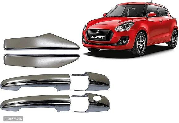 Car Accessories Hub Premium Quality Stylish Car Door Handle Catch Cover, Handle Cover, Abs Plastic with Chrome Finishing Compatible for Maruti Suzuki Swift 2018 Models (Set of 4)