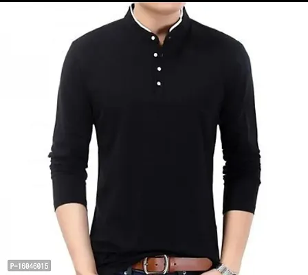 DEEP fashion trendy mandarin collar cotton t-shirt-thumb0