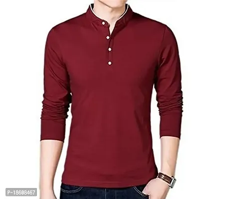 DEEP  fashion trendy mandarin collar cotton t-shirt