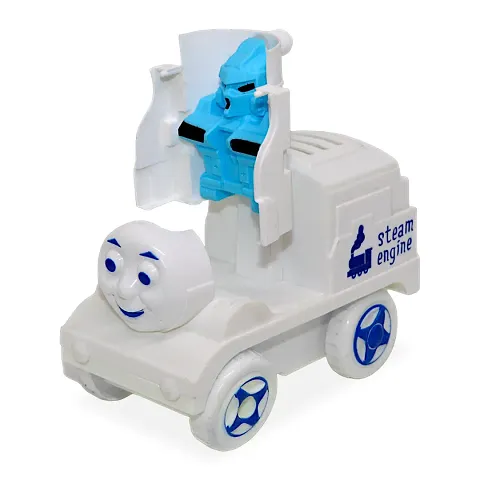 Toy Kiddie Toys Pull String  Go Vehicle Thomas Train Engine Toy for Baby Kid, (White)