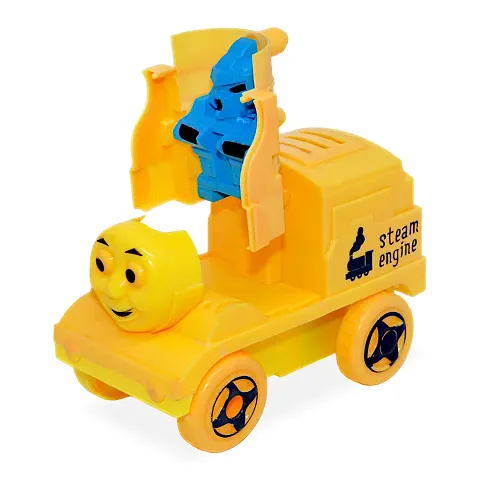 Toy Kiddie Toys Pull String  Go Vehicle Thomas Train Engine Toy for Baby Kid, (Yellow)