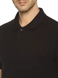 OBOW Cotton Polo Neck Solid Half Sleeve Tshirt (Black, 38)-thumb4