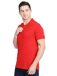 OBOW Cotton Polo Neck Solid Half Sleeve Tshirt (RED, 38)-thumb2