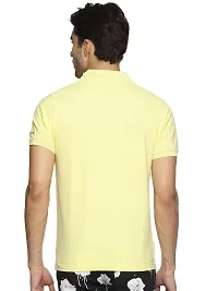 OBOW Cotton Polo Neck Solid Half Sleeve Tshirt (Yellow, 38)-thumb2