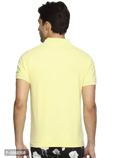 OBOW Cotton Polo Neck Solid Half Sleeve Tshirt (Yellow, 38)-thumb3