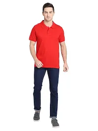 OBOW Cotton Polo Neck Solid Half Sleeve Tshirt (RED, 38)-thumb4