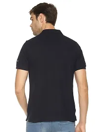 OBOW Cotton Polo Neck Solid Half Sleeve Tshirt (Navy Blue, 38)-thumb2