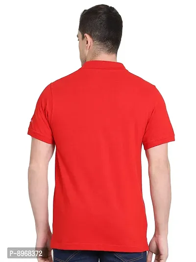 OBOW Cotton Polo Neck Solid Half Sleeve Tshirt (RED, 38)-thumb4