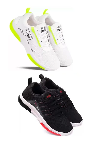 Stylish and Trending lightweight running and jumping sports shoes combo pack of 2