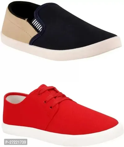 Classy Solid Casual Shoes for Men, Pack of 2