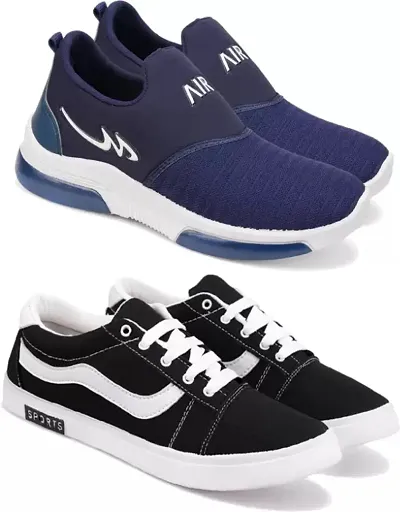 Stylish Canvas Sneakers for Men Combo Of 2